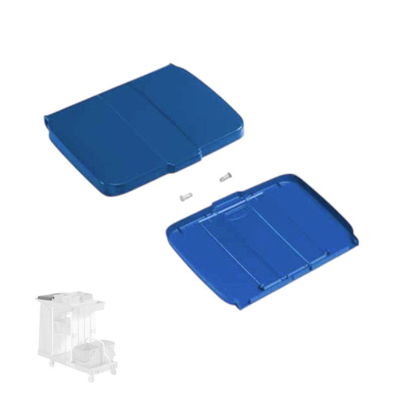 Deksel voor TTS-wagen - Voor zakken van 150 l - Met protocolhouder - Blauw